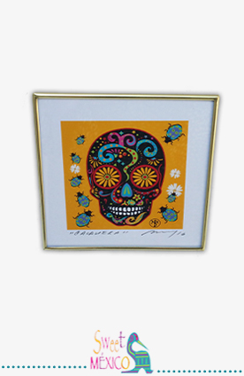 Cuadro "Calavera" amarilla