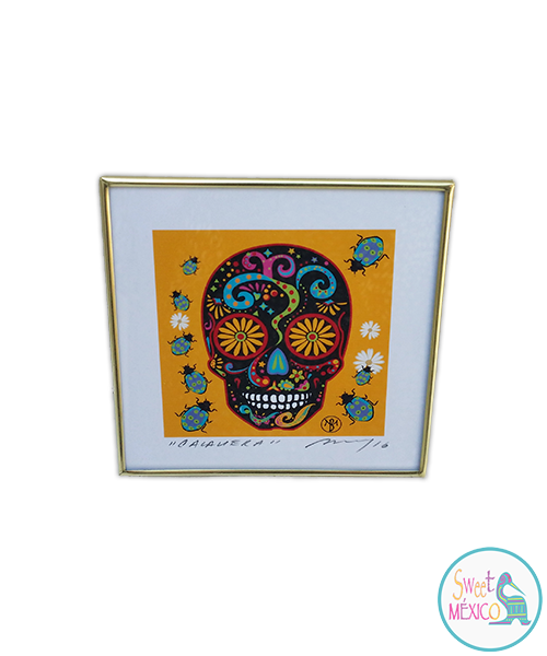 Cuadro "Calavera" amarilla