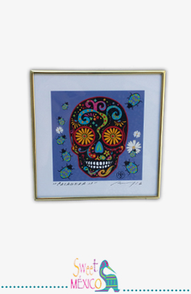 Cuadro "Calavera" morada