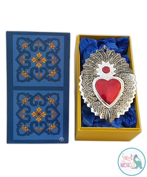 "Talavera" azul-amarillo (2) con Artesanía en latón