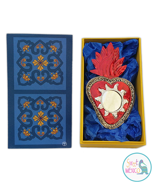 "Talavera" azul-amarillo (2) con Artesanía en latón